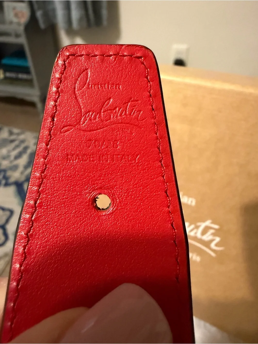 Christian Louboutin Black Leather Belt with Gold Signature Buckle - Picture 8 of 11